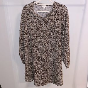 Umgee Leopard Shirt Dress